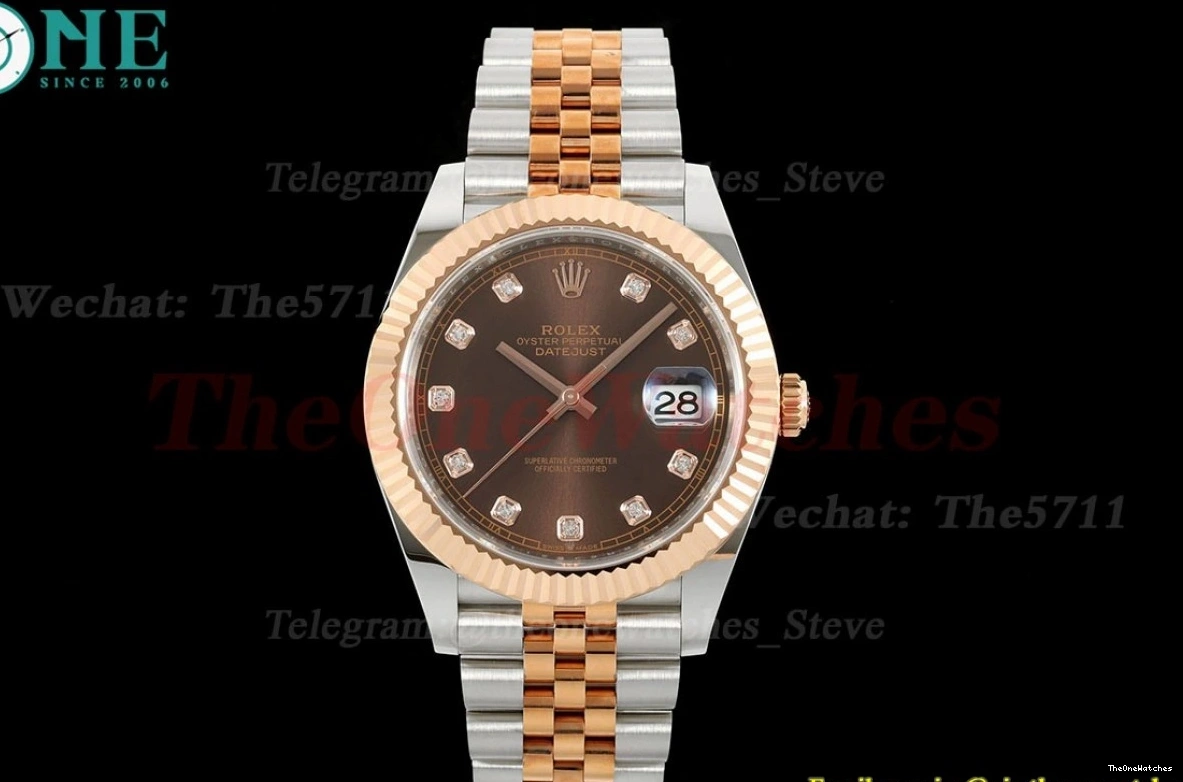 EWEF 41mm Datejust RG Dia Jub A3235 SS 126331 Brown 1224